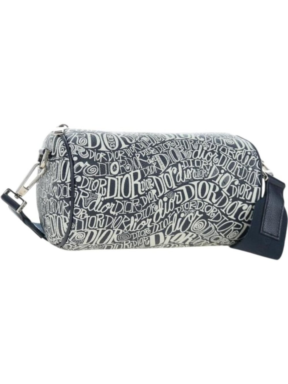 Christian Dior STUSSY Collaboration Bag Leather Navy Silver
